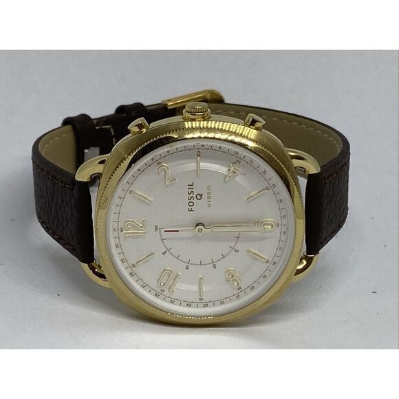 Fossil FTW1201 Women's Brown Leather Silver Analog Dial Hybrid Smartwatch XX797 - Picture 7 of 12
